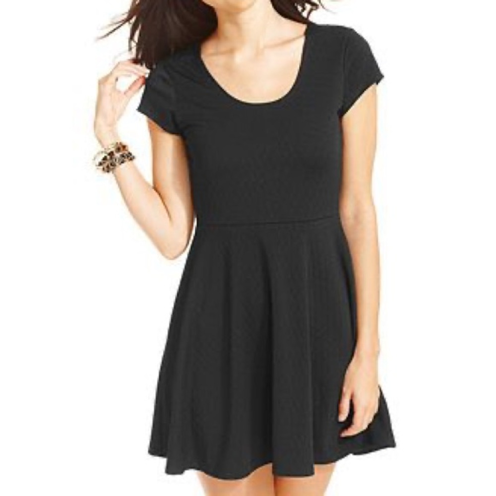Planet Gold Black Skater Dress